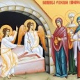 Mesajul pe care îngerul îl împărtăşeşte femeilor mironosiţe venite la mormântul Domnului. Acestea devin astfel martore şi mărturisitoare ale minunii învierii lui Hristos din morţi.Femeile mironosiţe vin la mormântul Domnului [&hellip;]